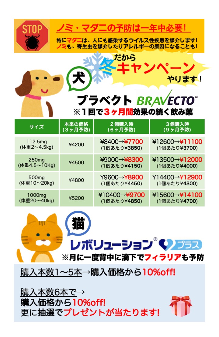 犬猫のワクチン接種キャンペーン